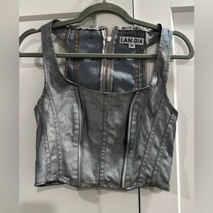 I AM GIA denim corset top